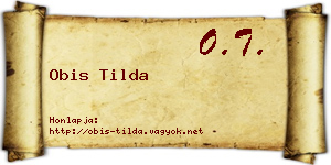 Obis Tilda névjegykártya